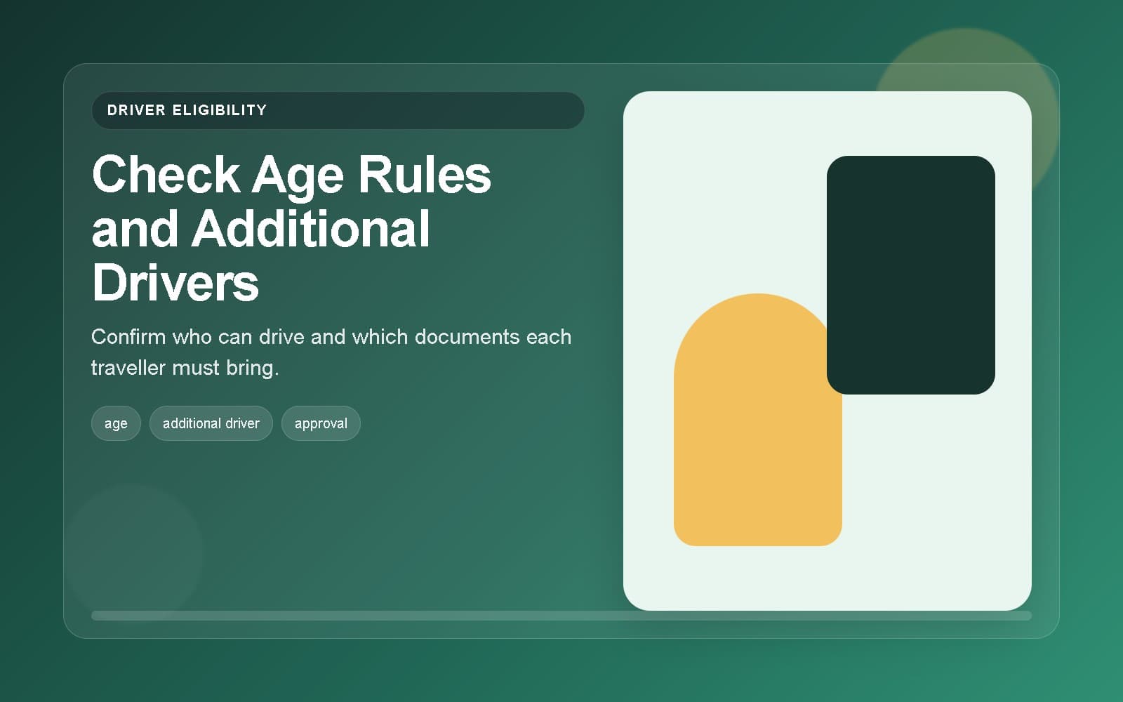 Two travellers reviewing age and additional driver requirements before booking.