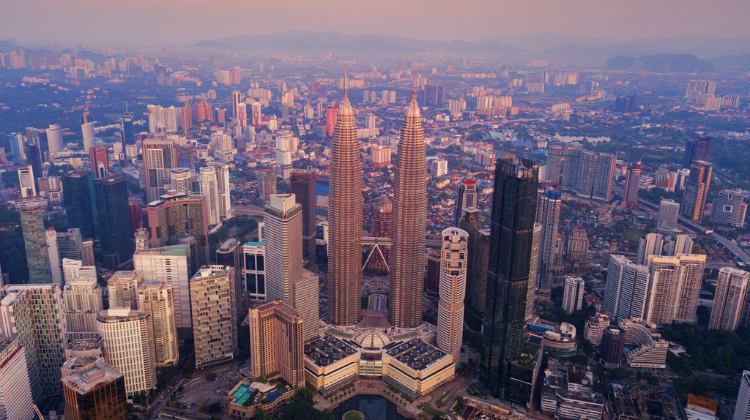 Aerial view of Kuala Lumpur Downtown Malaysia
