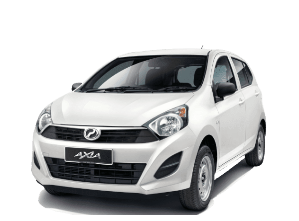 Get the Best Value with Low Cost Car Rental | Efficient White Perodua Axia for Economy Car Rental Needs.